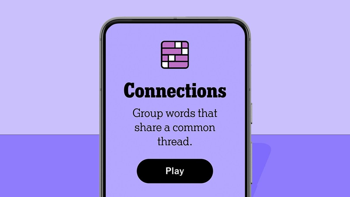 NYT Connections puzzle on a phone